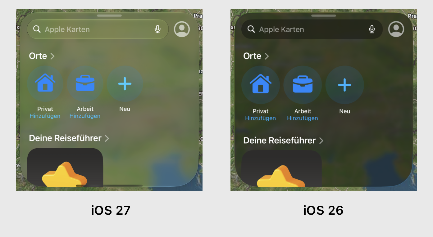 Glass on glass interface elements