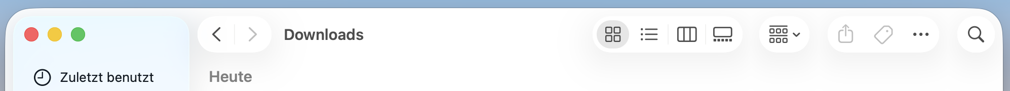 Finder toolbar